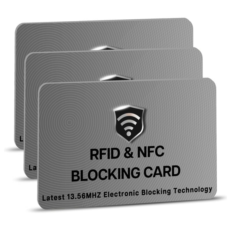 ساي تك آي تي بطاقات SaiTech IT RFID للحجب - 3 عبوات تحمي المحفظة بالكامل/المحفظة NFC بدون تلامس وحارس ATM - رمادي - Image 1